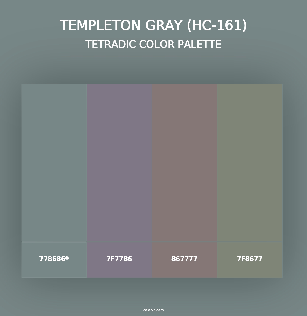 Templeton Gray (HC-161) - Tetradic Color Palette