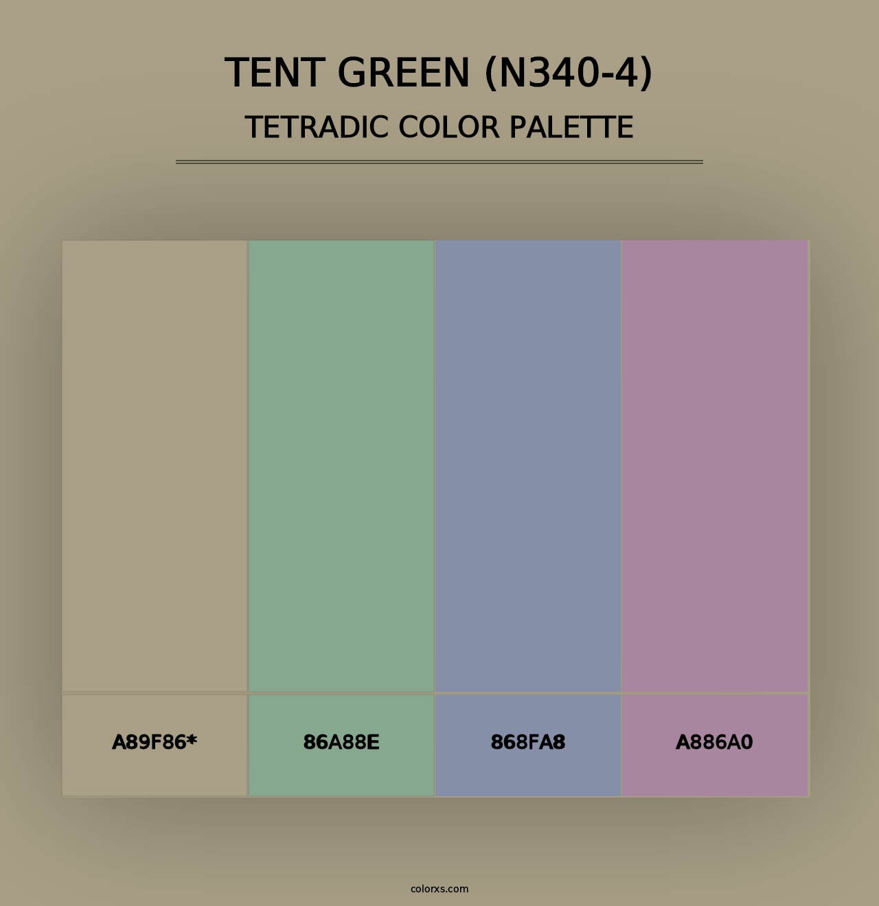 Tent Green (N340-4) - Tetradic Color Palette