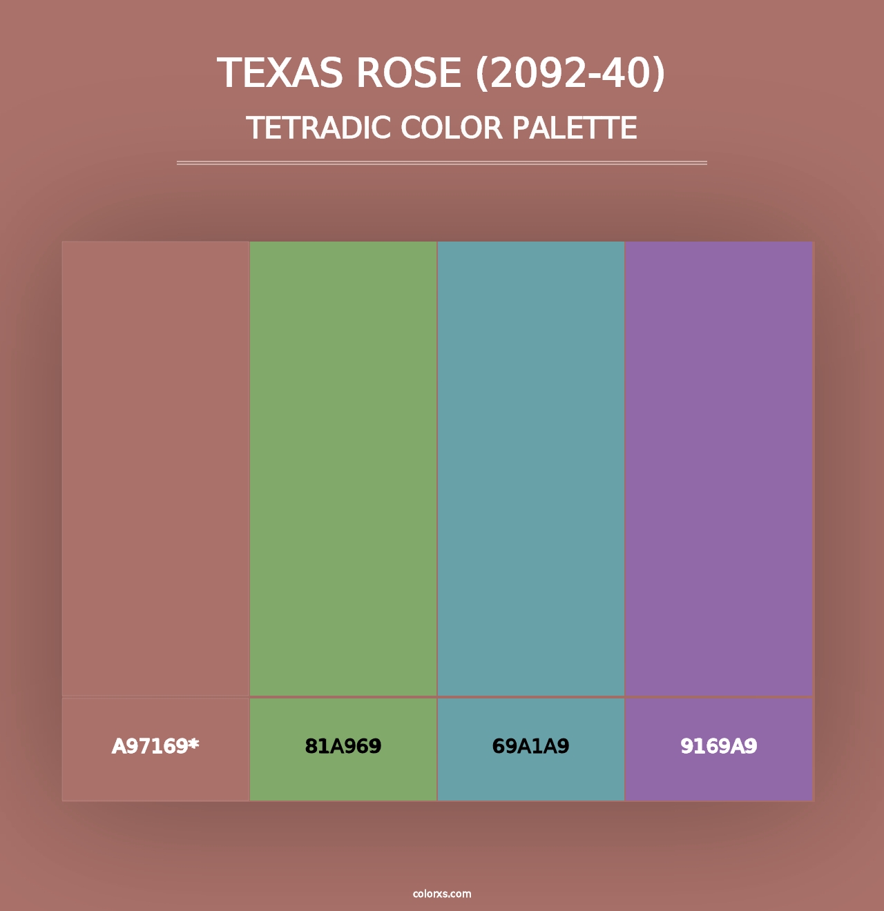 Texas Rose (2092-40) - Tetradic Color Palette