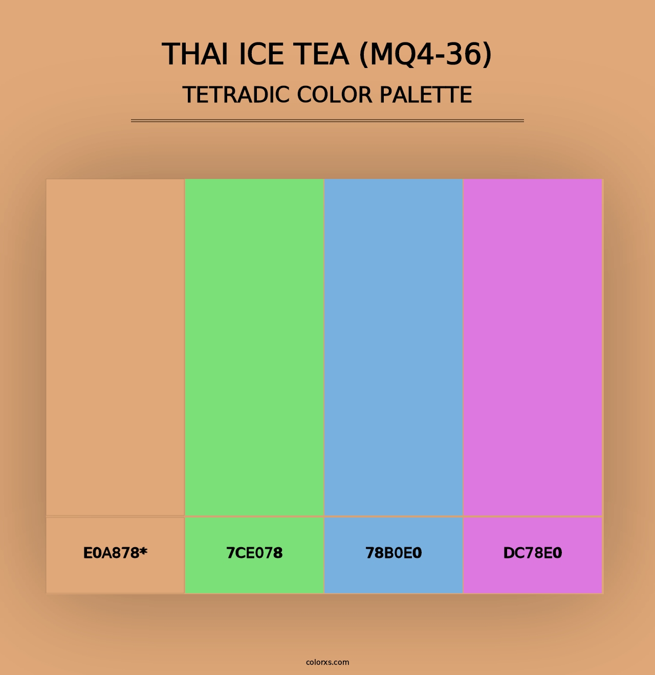 Thai Ice Tea (MQ4-36) - Tetradic Color Palette