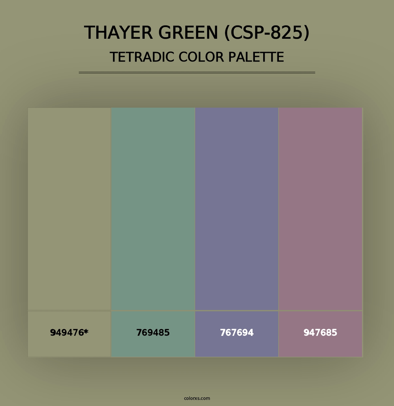 Thayer Green (CSP-825) - Tetradic Color Palette