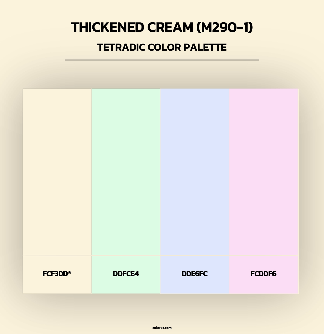 Thickened Cream (M290-1) - Tetradic Color Palette