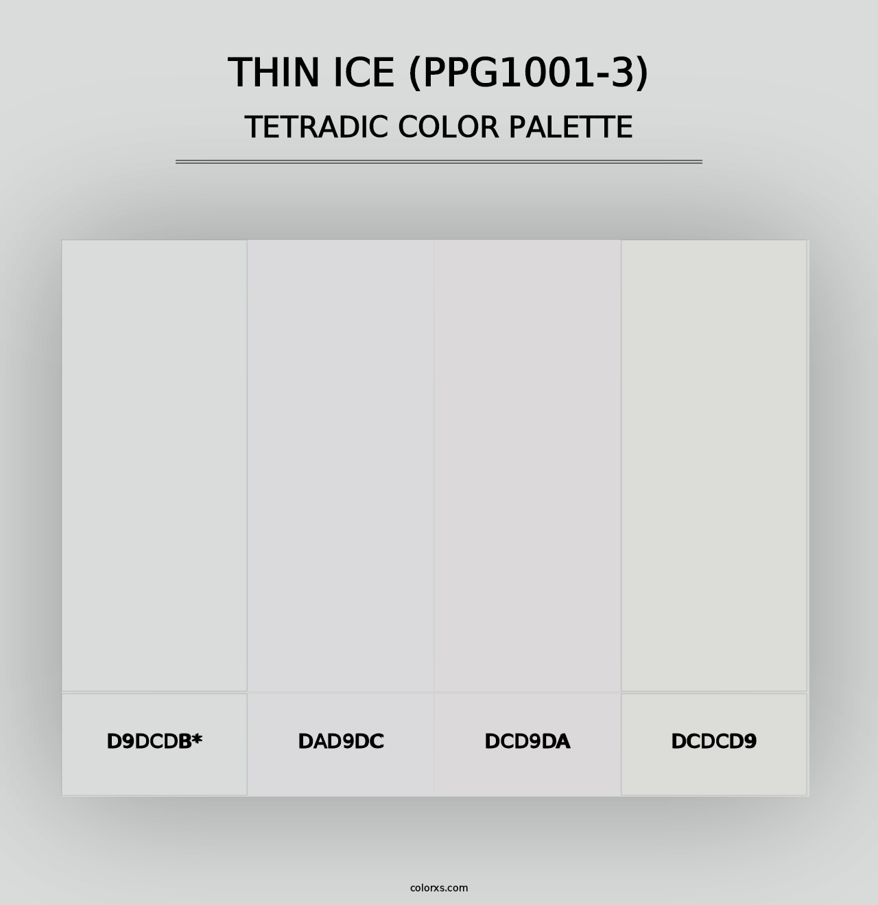 Thin Ice (PPG1001-3) - Tetradic Color Palette