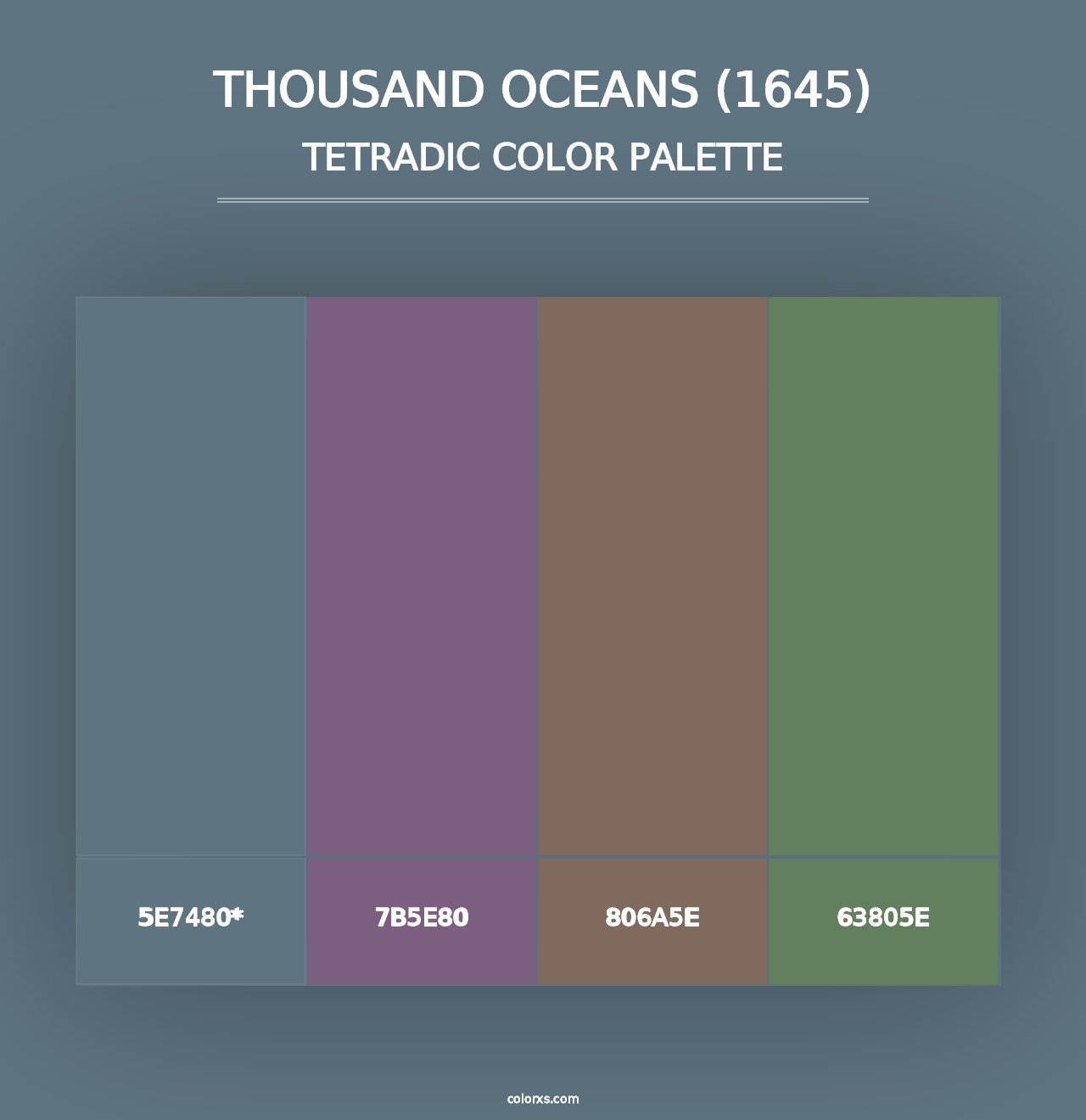 Thousand Oceans (1645) - Tetradic Color Palette