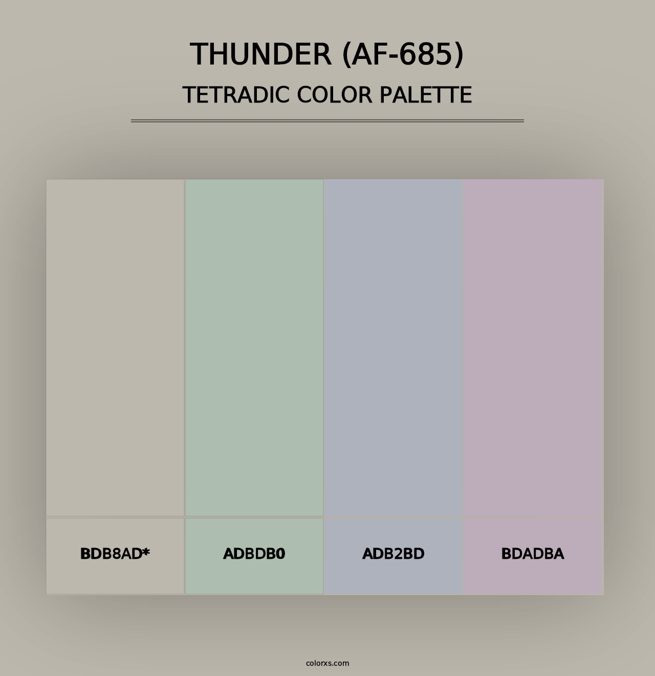 Thunder (AF-685) - Tetradic Color Palette