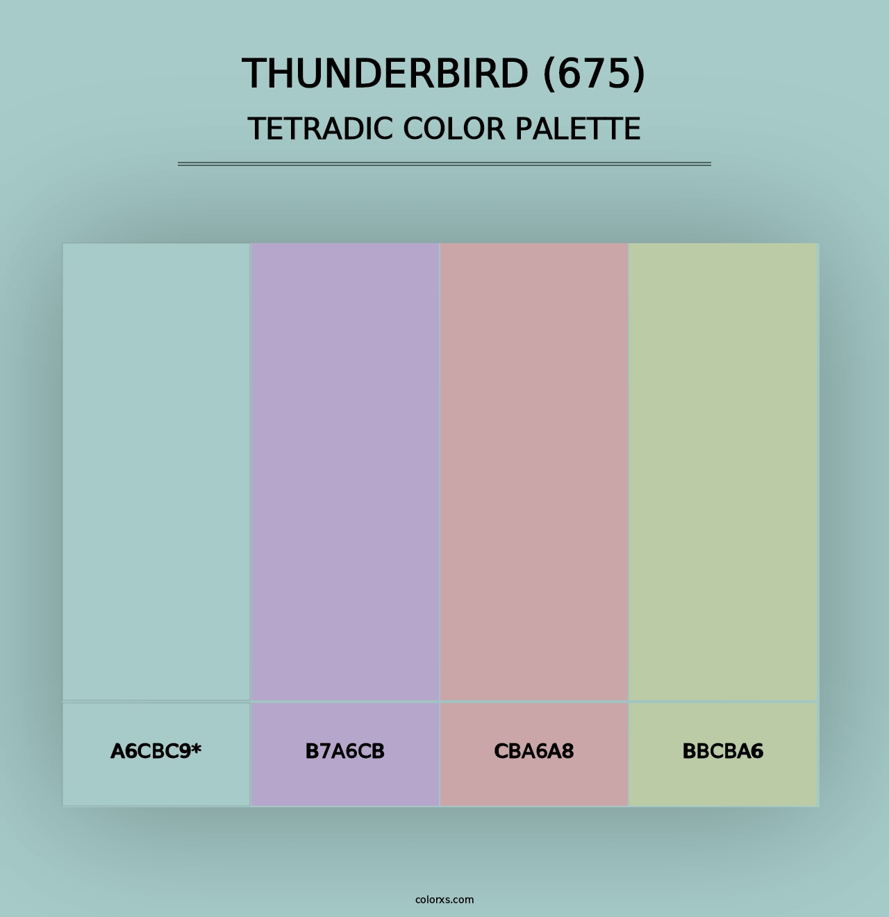 Thunderbird (675) - Tetradic Color Palette