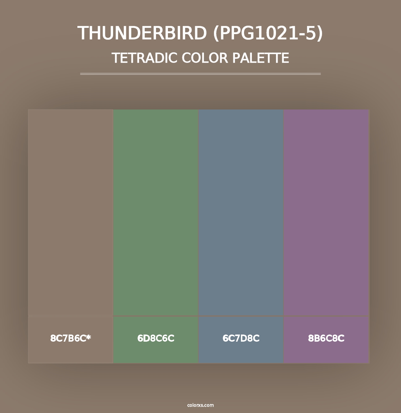 Thunderbird (PPG1021-5) - Tetradic Color Palette