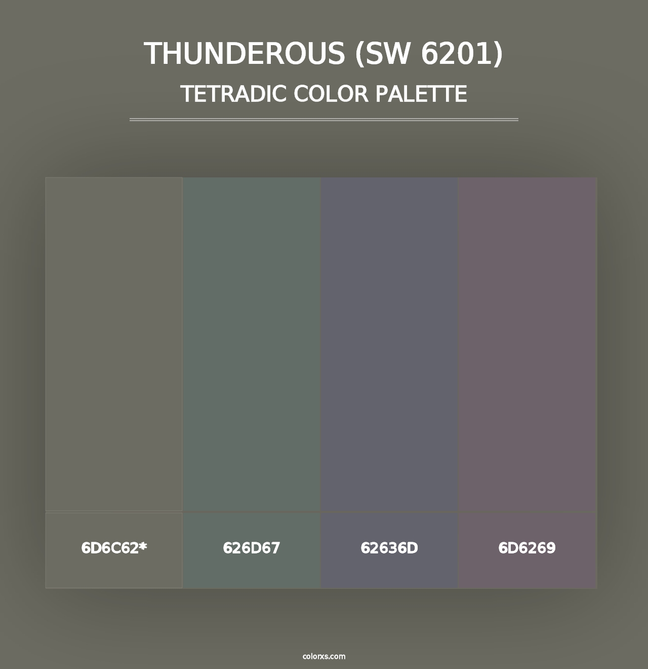 Thunderous (SW 6201) - Tetradic Color Palette