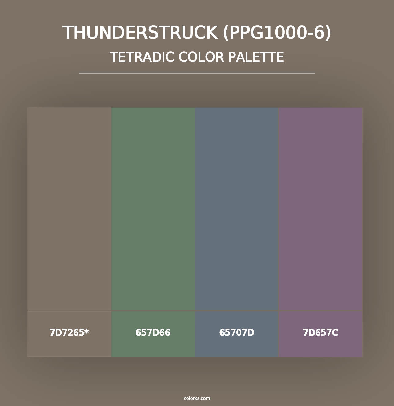 Thunderstruck (PPG1000-6) - Tetradic Color Palette