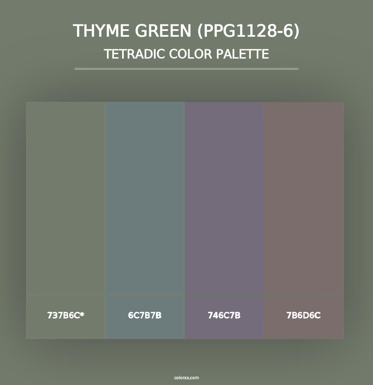 Thyme Green (PPG1128-6) - Tetradic Color Palette