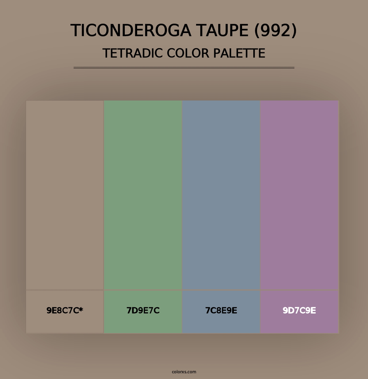 Ticonderoga Taupe (992) - Tetradic Color Palette