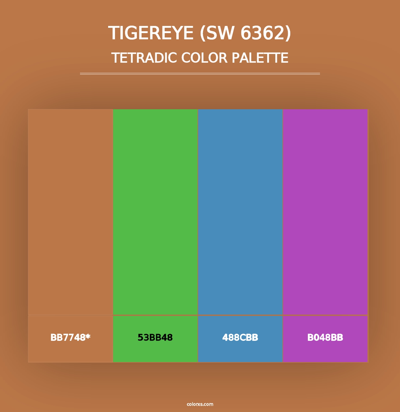 Tigereye (SW 6362) - Tetradic Color Palette