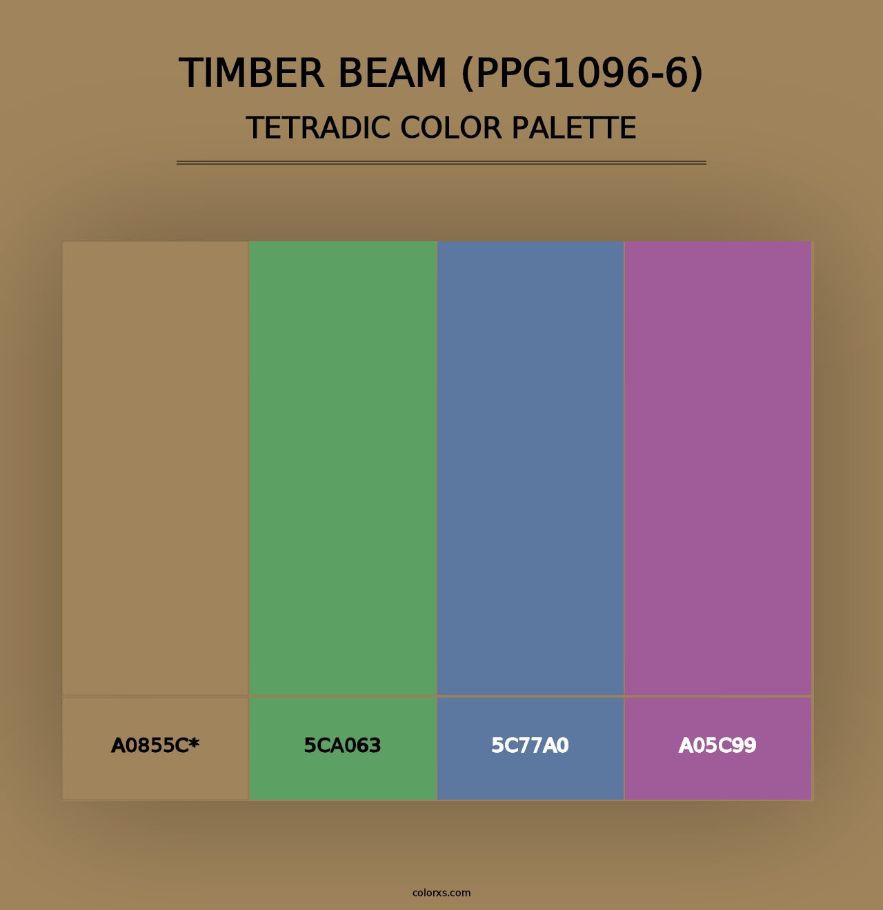 Timber Beam (PPG1096-6) - Tetradic Color Palette