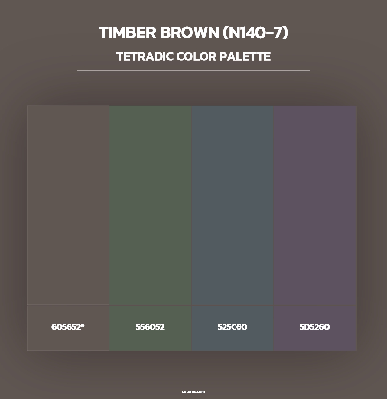 Timber Brown (N140-7) - Tetradic Color Palette