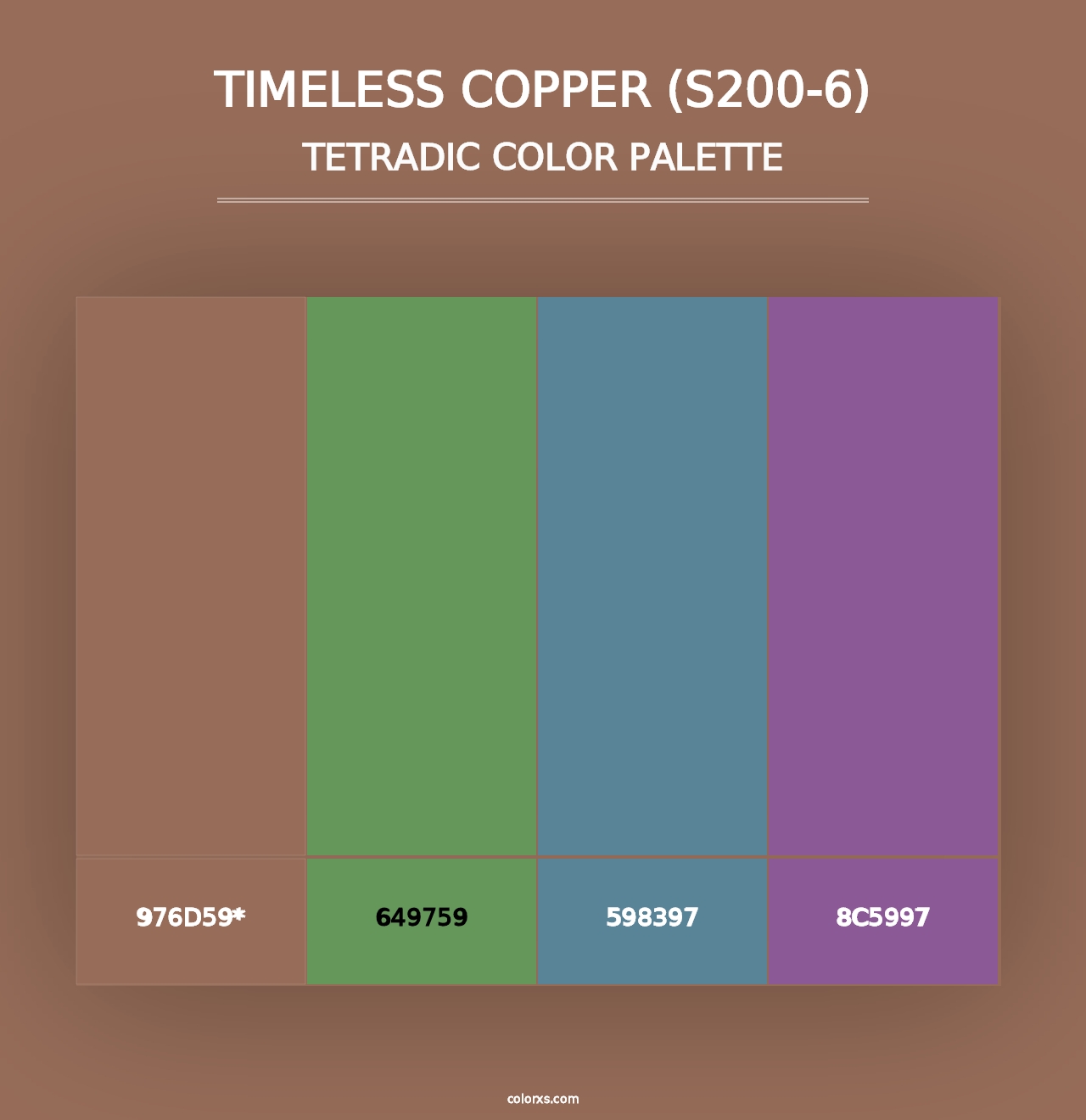 Timeless Copper (S200-6) - Tetradic Color Palette