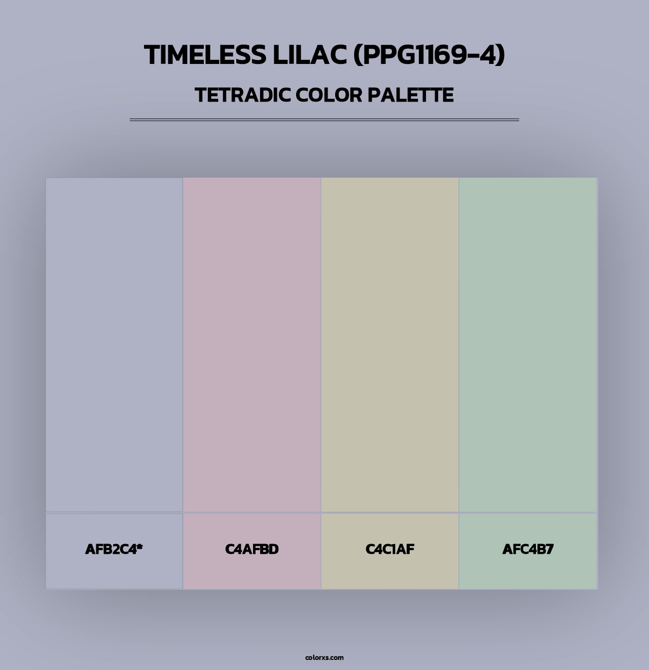 Timeless Lilac (PPG1169-4) - Tetradic Color Palette