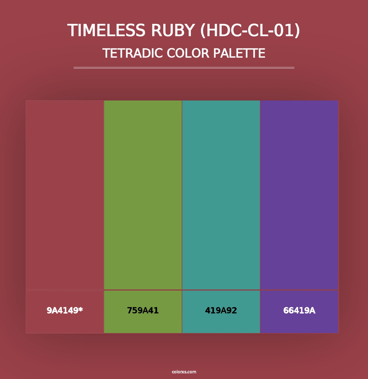 Timeless Ruby (HDC-CL-01) - Tetradic Color Palette