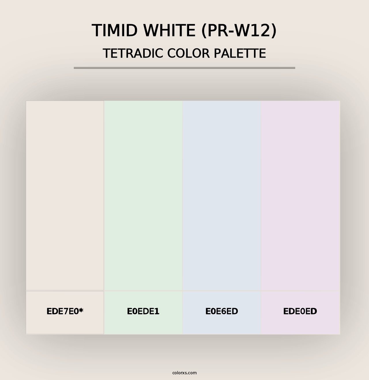 Timid White (PR-W12) - Tetradic Color Palette