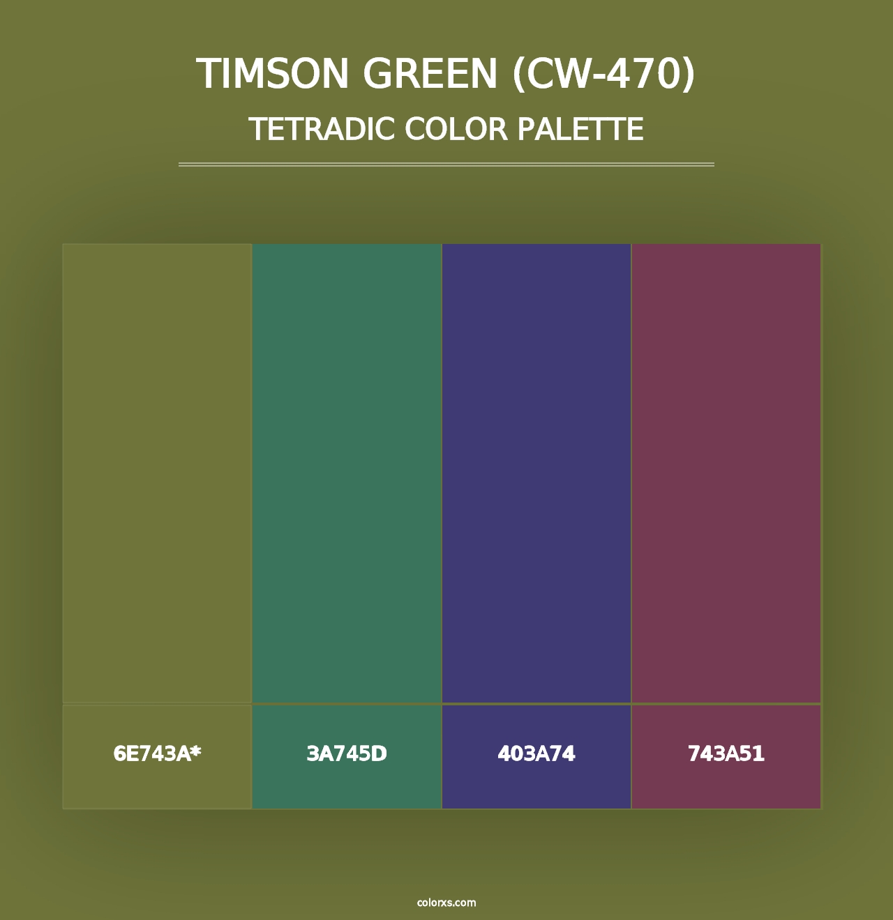 Timson Green (CW-470) - Tetradic Color Palette