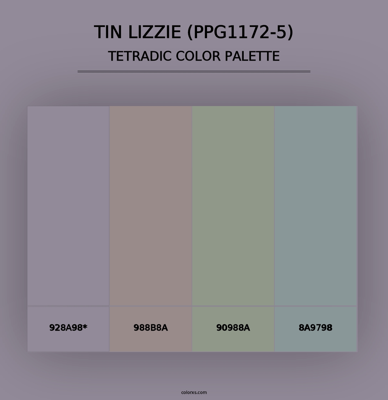 Tin Lizzie (PPG1172-5) - Tetradic Color Palette