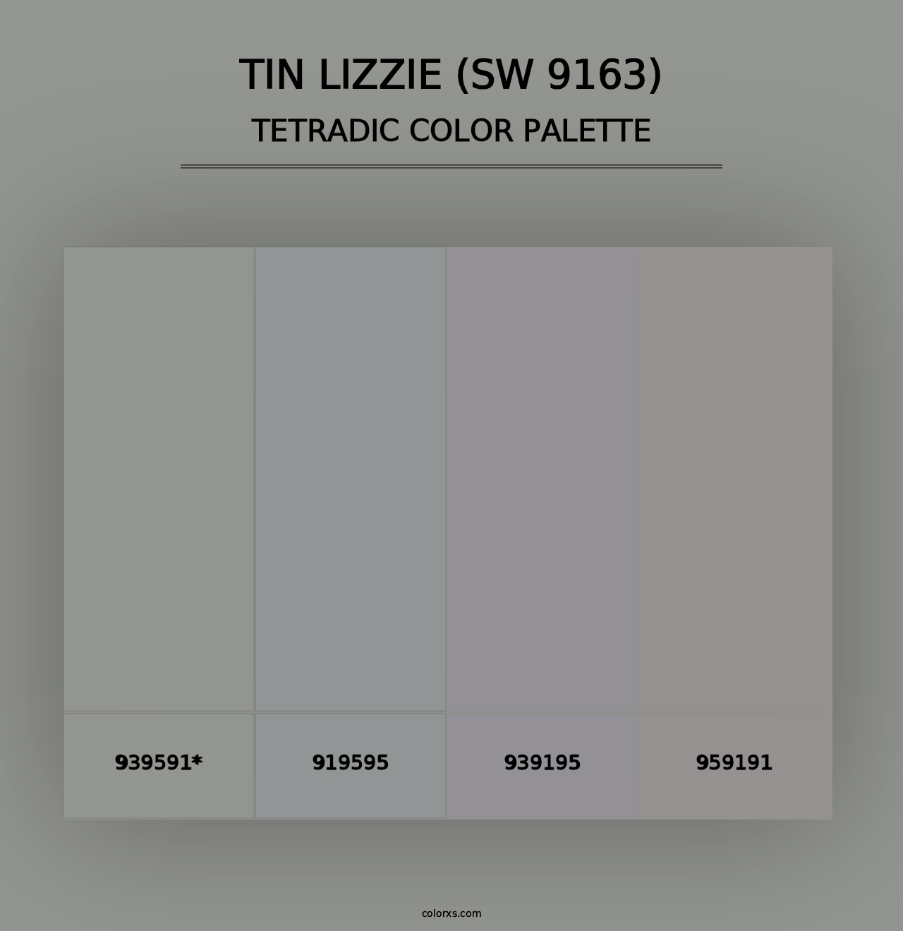 Tin Lizzie (SW 9163) - Tetradic Color Palette