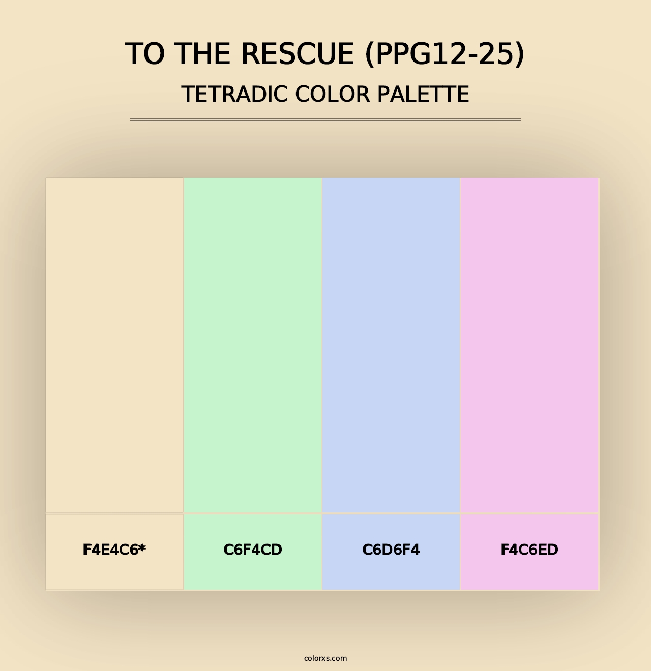 To The Rescue (PPG12-25) - Tetradic Color Palette