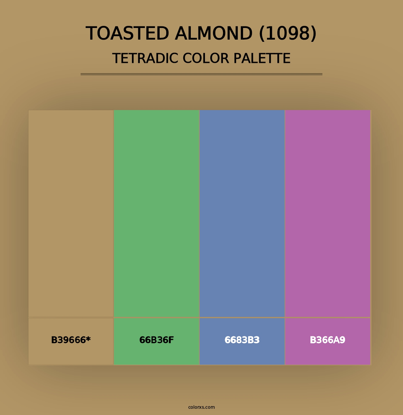 Toasted Almond (1098) - Tetradic Color Palette