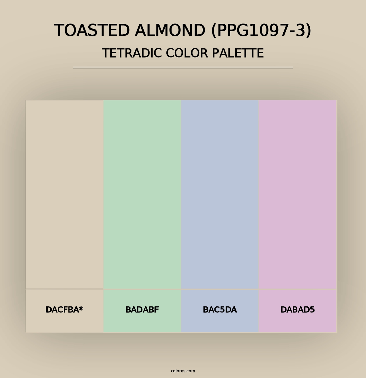 Toasted Almond (PPG1097-3) - Tetradic Color Palette