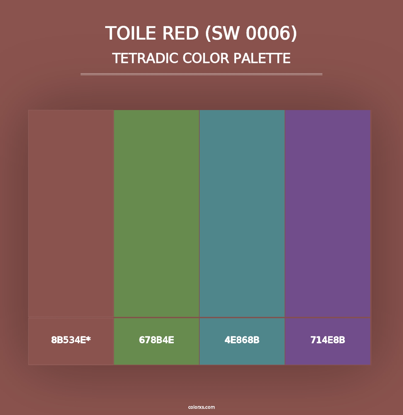 Toile Red (SW 0006) - Tetradic Color Palette