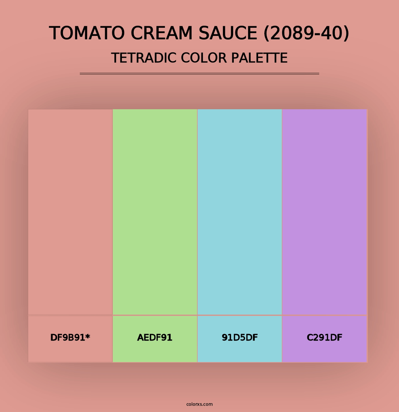 Tomato Cream Sauce (2089-40) - Tetradic Color Palette