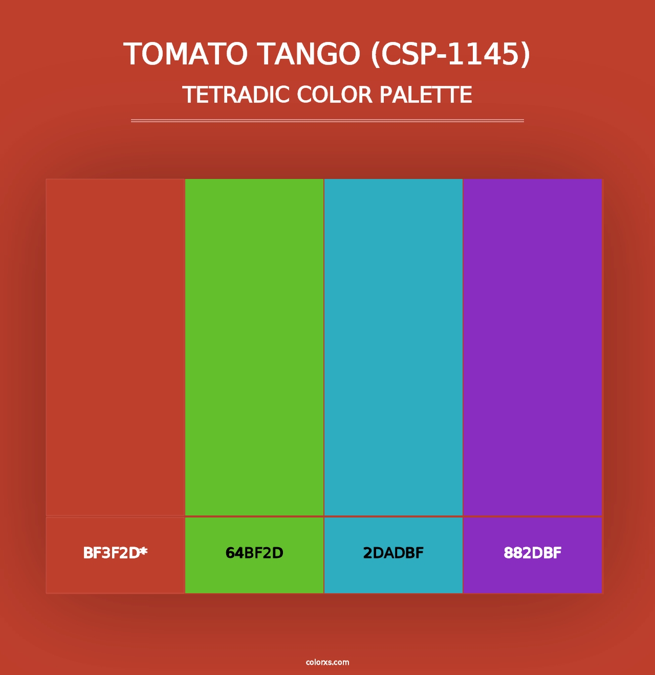 Tomato Tango (CSP-1145) - Tetradic Color Palette