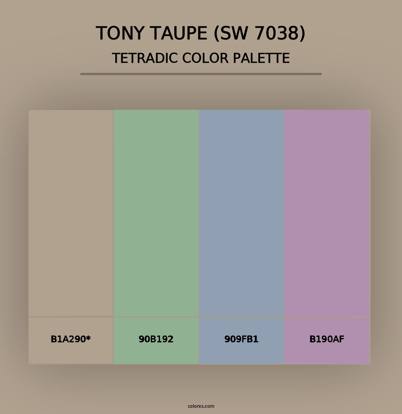 Tony Taupe (SW 7038) - Tetradic Color Palette