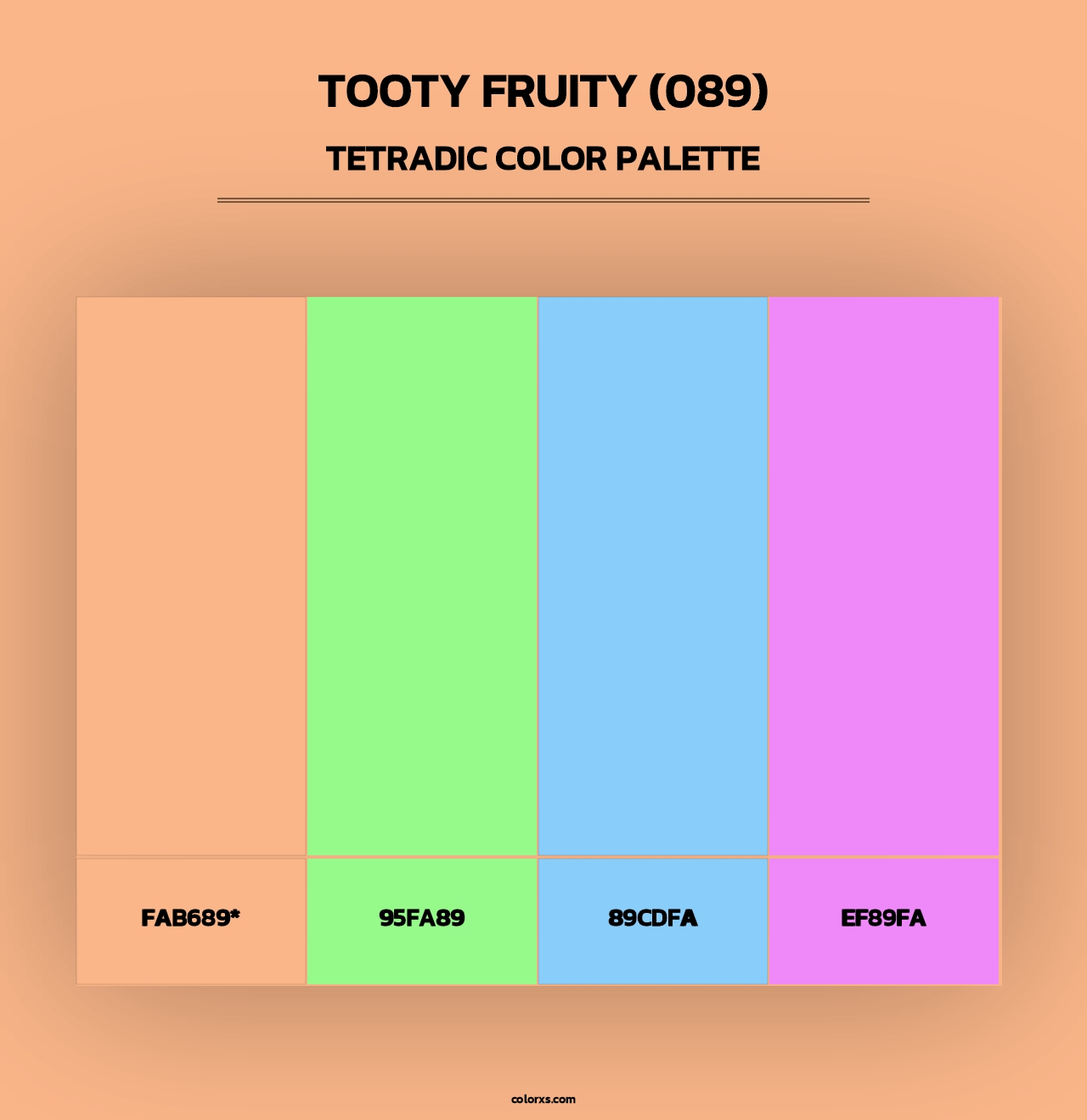 Tooty Fruity (089) - Tetradic Color Palette