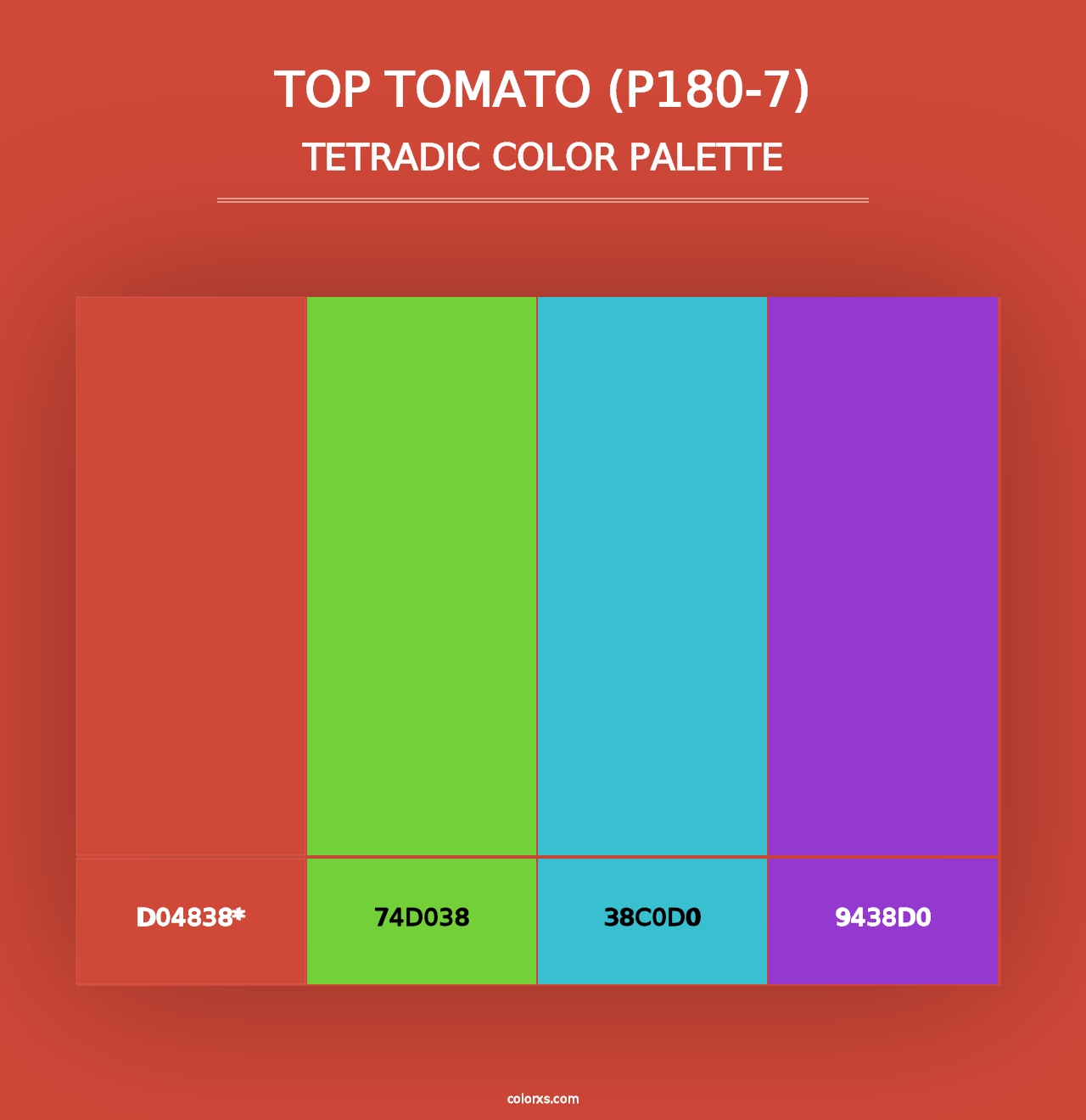 Top Tomato (P180-7) - Tetradic Color Palette