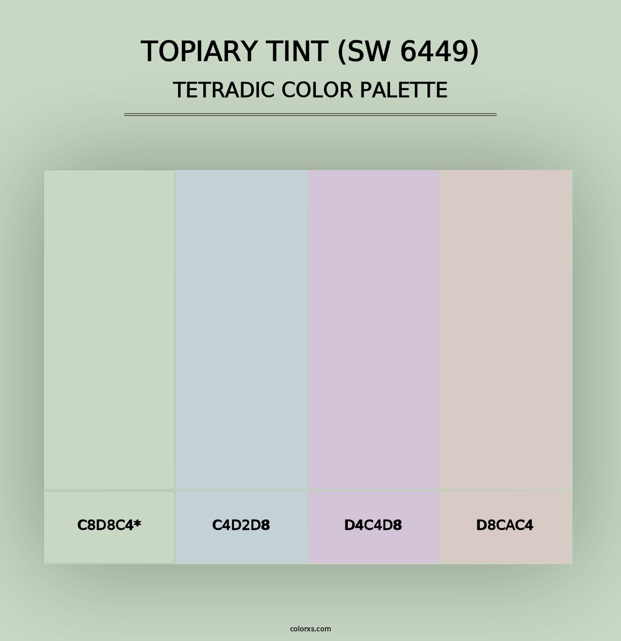 Topiary Tint (SW 6449) - Tetradic Color Palette