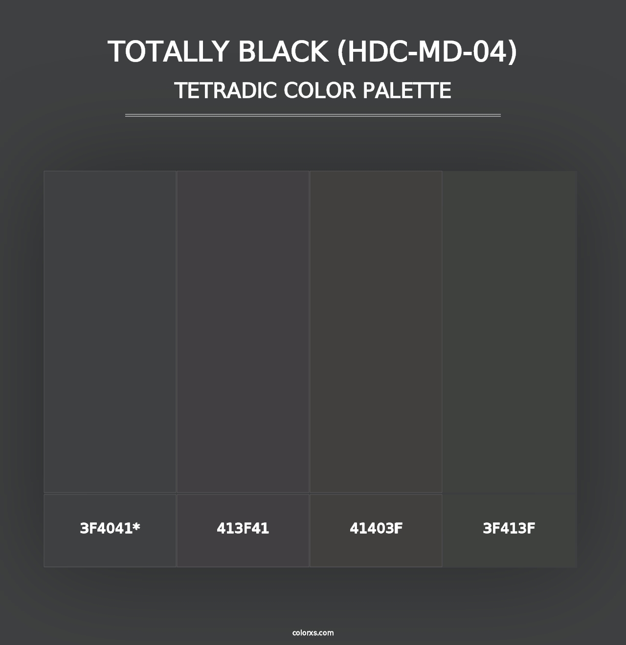 Totally Black (HDC-MD-04) - Tetradic Color Palette