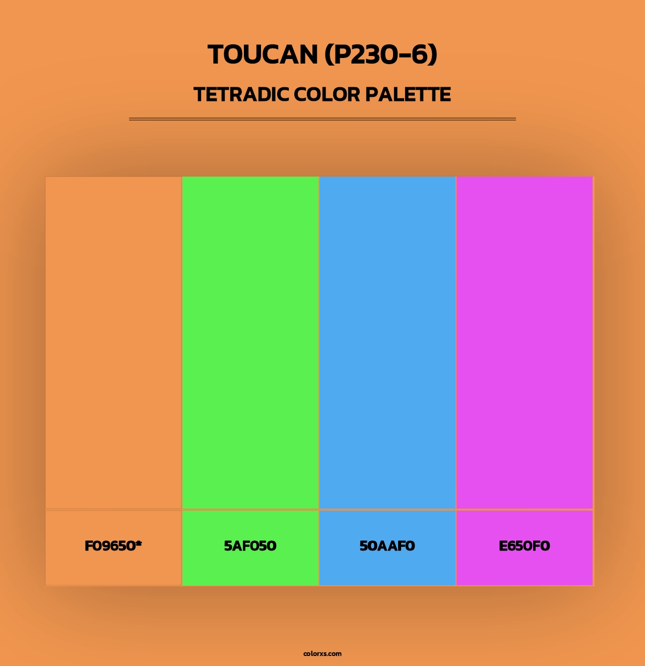 Toucan (P230-6) - Tetradic Color Palette