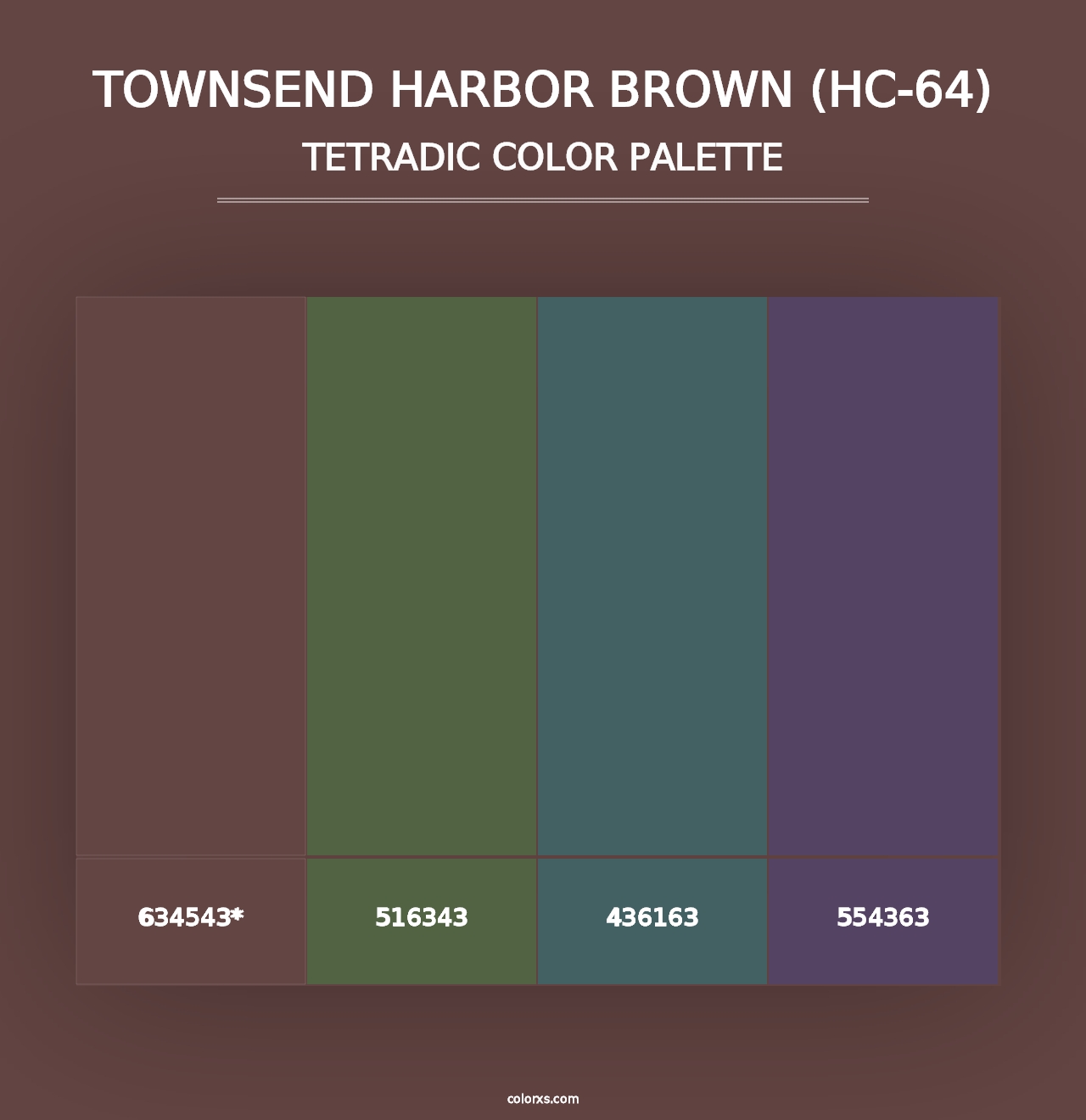 Townsend Harbor Brown (HC-64) - Tetradic Color Palette