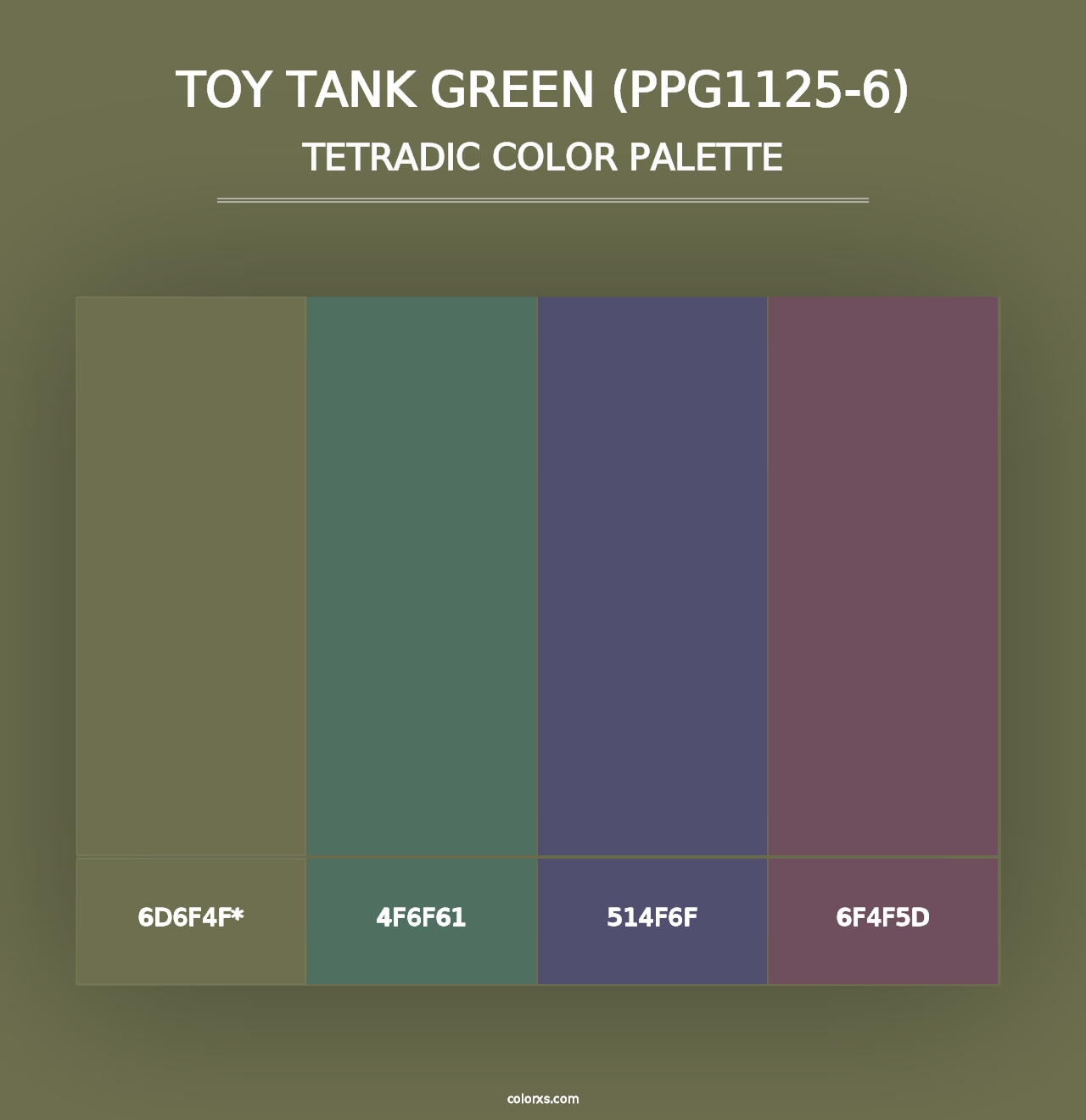 Toy Tank Green (PPG1125-6) - Tetradic Color Palette