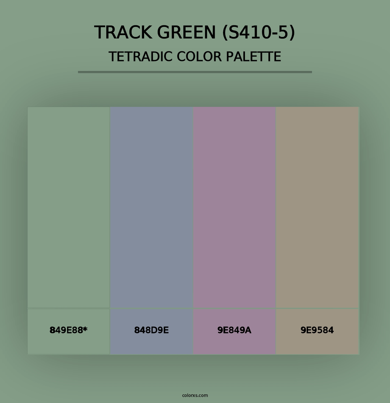 Track Green (S410-5) - Tetradic Color Palette