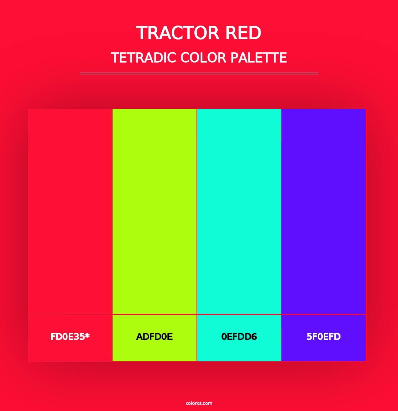 Tractor red - Tetradic Color Palette