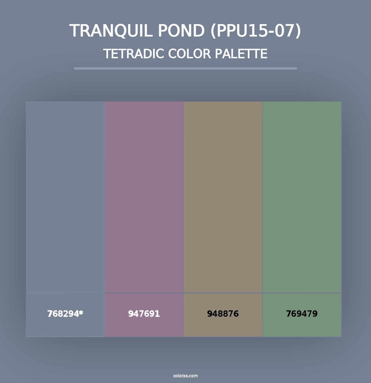 Tranquil Pond (PPU15-07) - Tetradic Color Palette