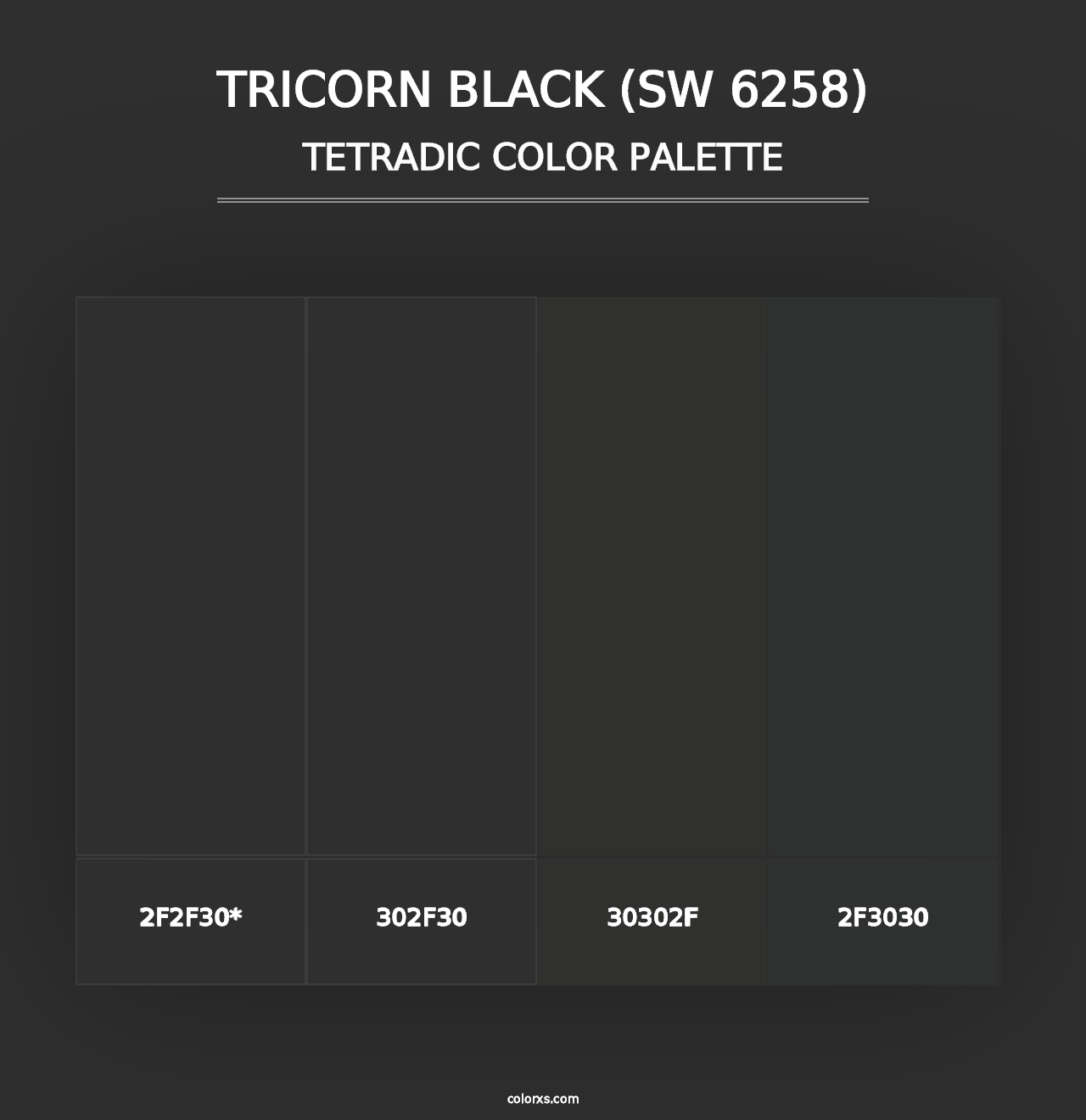 Tricorn Black (SW 6258) - Tetradic Color Palette