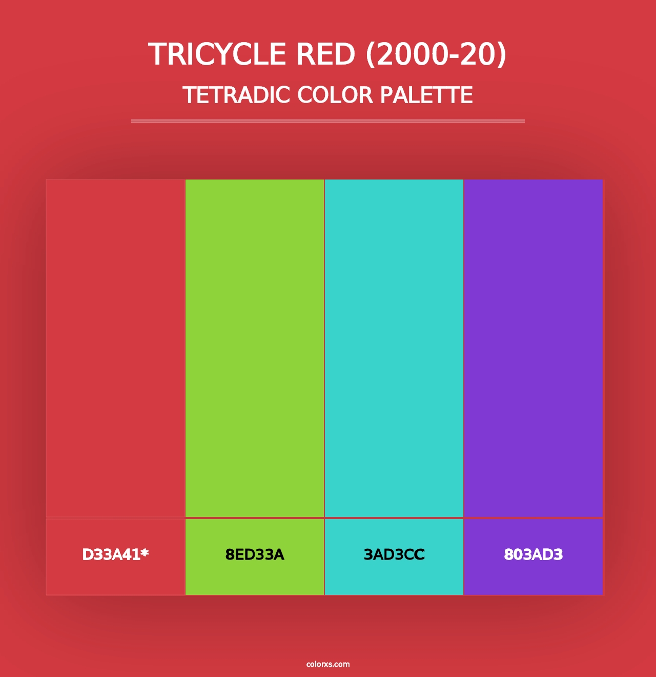 Tricycle Red (2000-20) - Tetradic Color Palette