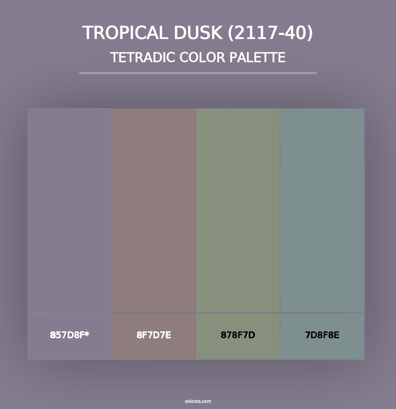 Tropical Dusk (2117-40) - Tetradic Color Palette