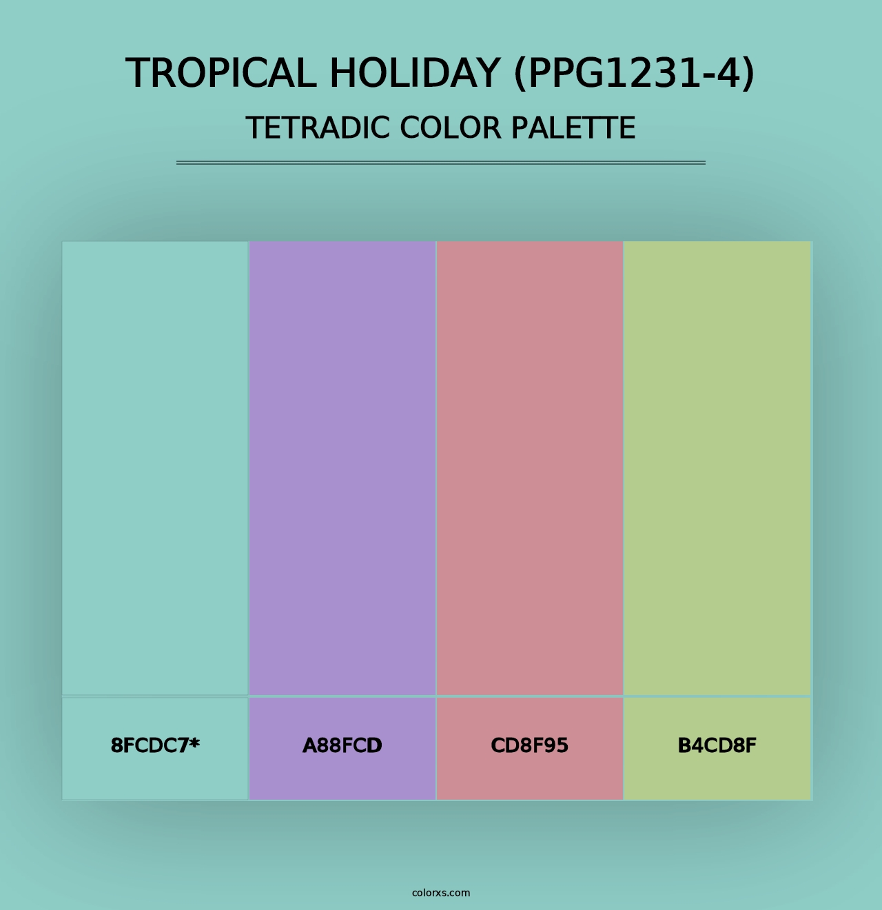 Tropical Holiday (PPG1231-4) - Tetradic Color Palette