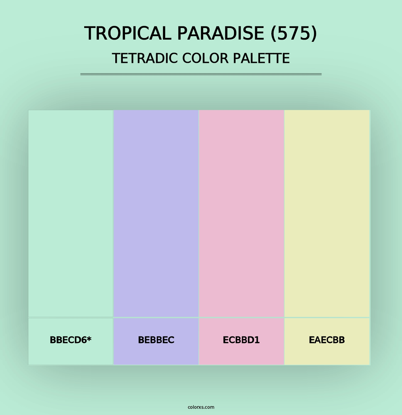 Tropical Paradise (575) - Tetradic Color Palette