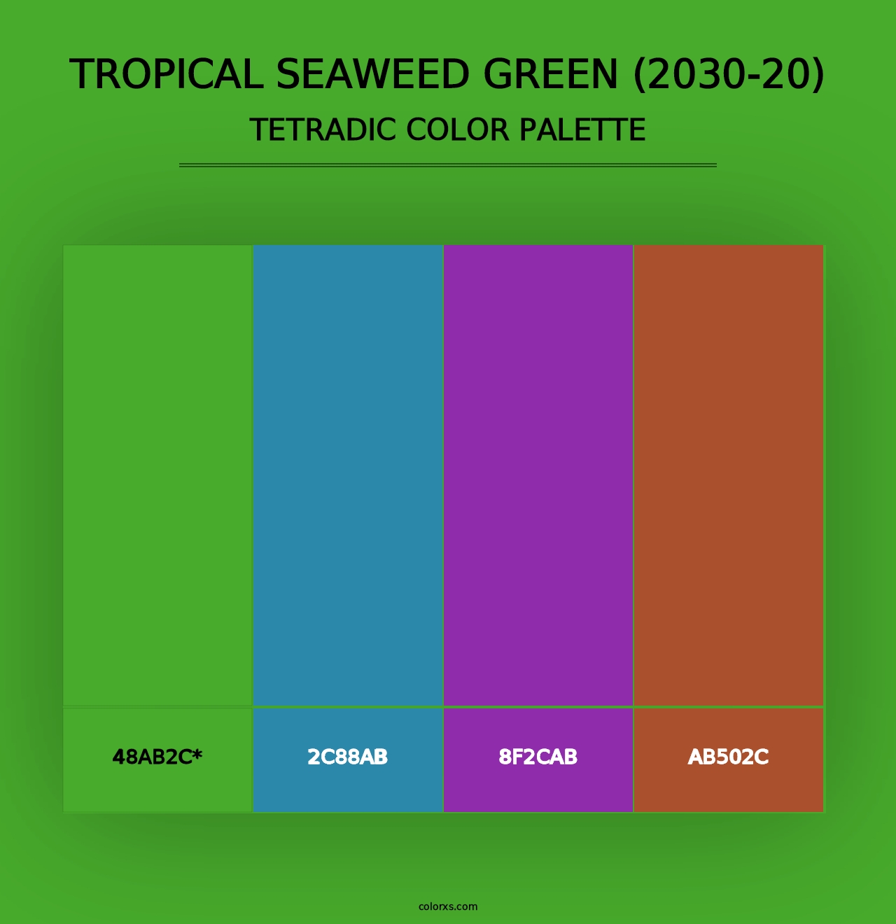 Tropical Seaweed Green (2030-20) - Tetradic Color Palette