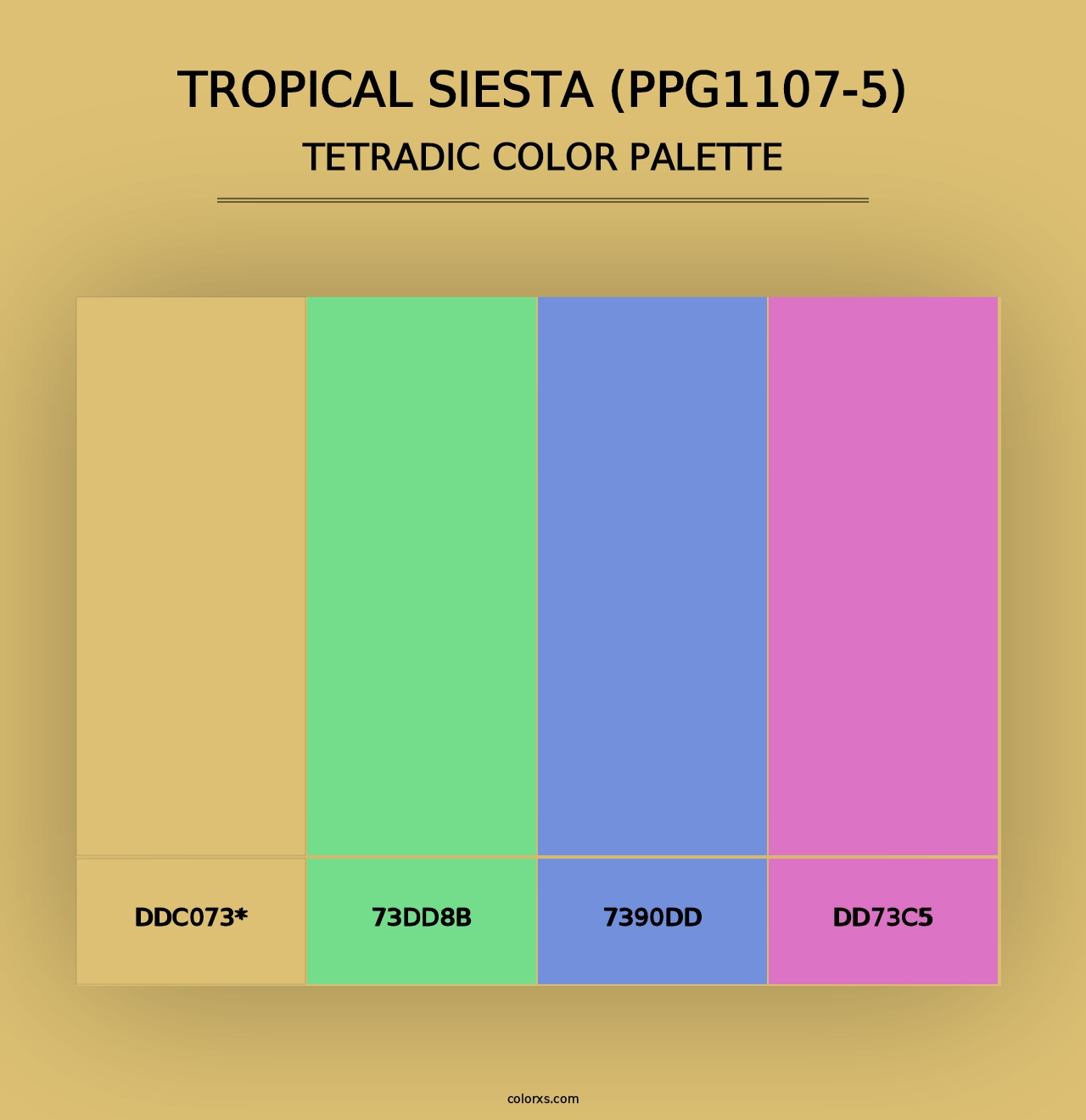 Tropical Siesta (PPG1107-5) - Tetradic Color Palette