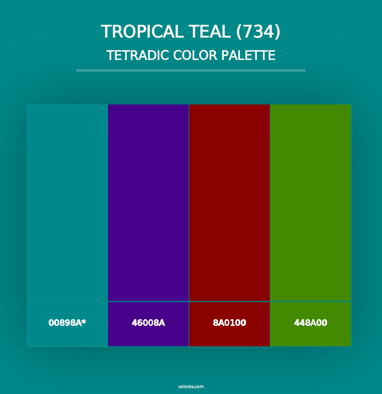 Tropical Teal (734) - Tetradic Color Palette